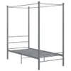 vidaXL Letto a baldacchino in metallo grigio 90x200 cm Anteprima dell’immagine prodotto 1