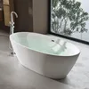doporro Baignoire îlot Ovale pour Salle de Bain 150cm Blanc Voir les images du produit 3