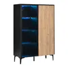 Merax vitrinekast met LED-verlichting, moderne vintage kast Productafbeelding-voorbeeld 7