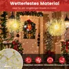 A festive Christmas scene with decorative lights and wreaths displayed on a porch. Voir les images du produit