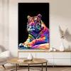 MuchoWow® - Leinwandbilder - Tiger - Bunt - Tiere - Schwarz Produktbild-Vorschau 6