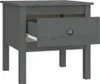 vidaXL Bočný stolík Grey 50x50x49 cm Borovicový masív Náhľad obrázku produktu 6
