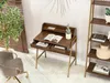 Bureau minimaliste RENO - noyer / or Voir les images du produit 5