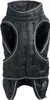 A black dog coat is shown from the back, lying flat against a white background. Produktbild-Vorschau