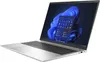 A silver HP Elite laptop is shown from a diagonal angle, with its screen displaying the Windows 11 interface. Voir les images du produit