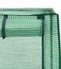 A close-up view of the corner of a green greenhouse tent. Produktbild-Vorschau