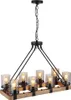 Hängeleuchte, Metall, Holz, rauchfarben, 8 Flammig, L 75 cm Produktbild-Vorschau 8