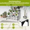 A three-tiered plant stand with various potted plants on it, set against a white wooden wall. Podgląd zdjęcia produktu
