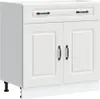 A white kitchen base cabinet with two doors and a drawer, shown from a front-side angle. Náhľad obrázku produktu