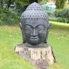 Buddha Kopf Head Figur Gartenfigur Steinfigur Lavastein Produktbild-Vorschau 2