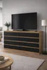 Komoda z dubu Sonoma s zásuvkami, šířka 120 cm, 8 zásuvek, Náhled obrázku produktu 2