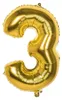 Folienballon Zahl 3 gold metallic 86cm Produktbild-Vorschau 1