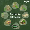 A collage of different Fatmoose playground equipment and accessories arranged in a circular pattern around the brand name. Podgląd zdjęcia produktu