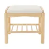 A wooden bench with a white cushion on a white background. Podgląd zdjęcia produktu