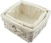 2 paniers de rangement en osier, blanc, avec intérieur en Voir les images du produit 4
