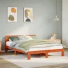 vidaXL Massivholzbett ohne Matratze Wachsbraun 160x200 Produktbild-Vorschau 2