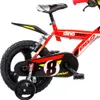 A close-up view of the rear section of a red children's bicycle, showing the wheel, chain guard, and part of the frame. Náhľad obrázku produktu