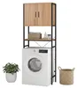 Relaxdays Waschmaschinenschrank Ablagen, Türen, Regal Produktbild-Vorschau 1
