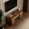 Mobile TV a 2 ante in stile vintage loft, marrone rustico, Anteprima dell’immagine prodotto 3