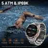 A person swimming in a pool, with a smartwatch in the foreground displaying fitness data. Produktbild-Vorschau