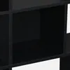 A close-up view of a black modular shelving unit with multiple compartments. Anteprima dell’immagine prodotto