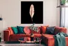 MuchoWow® Poster Blatt - Gold - Rosa 100x100 cm - Produktbild-Vorschau 2