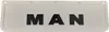 A white rectangular product with black letters spelling 'MAN' on it, likely a part or emblem for a vehicle. Produktbild-Vorschau