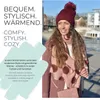 styleBREAKER Damen Strick Bommelmütze mit Perlen und Fleece Produktbild-Vorschau 6