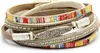 Boho-Armband für Damen in Khaki mit Federanhänger und Produktbild-Vorschau 1