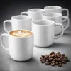 Kaffeetassen 6er Set Tassen Kaffeebecher Kaffeetasse Weiß Produktbild-Vorschau 1