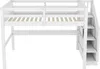 Hochbett mit Schreibtisch, Lattenrost und Treppe, 140x200 Produktbild-Vorschau 10