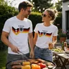 Deutschland T-Shirt Herren Damen Fußball Fan Shirt Weiß mit Produktbild-Vorschau 5