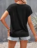 ASKSA Damen Kurzarm T-Shirt V-Ausschnitt Elegant Tunika Produktbild-Vorschau 3