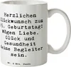 Mr. & Mrs. Panda Geschenktasse Spruch 65. Geburtstag - Weiß Produktbild-Vorschau 1