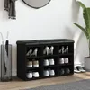 Panca per scarpe nera 82x32x50 cm in materiale ligneo Anteprima dell’immagine prodotto 3