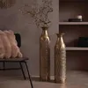 2x Bodenvase "Gold" aus Metall, schlank, 63 & 72 cm groß, Produktbild-Vorschau 2