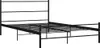 A black metal bed frame with a headboard is shown against a white background. Náhled obrázku produktu