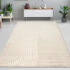 Teppich Wohnzimmerteppich hell weich Bogenmuster beige Produktbild-Vorschau 1