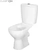 A white toilet bowl and tank against a white background. Produktbild-Vorschau