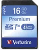 A close-up studio shot of a Verbatim 16GB SDHC memory card. Podgląd zdjęcia produktu
