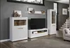 A living room scene featuring a white high-gloss furniture set. Produktbild-Vorschau