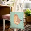 Mr. & Mrs. Panda Tote Bag Eule Zufrieden - Türkis Pastell - Produktbild-Vorschau 4
