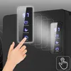 A hand is shown interacting with the touch panel of an air purifier. Voir les images du produit