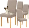 4 Stück Stuhlhussen - Cappuccino Beige Zopfmuster - Produktbild-Vorschau 1