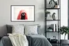 MuchoWow® MuchoWow® Gerahmtes Poster Hund mit einem roten Produktbild-Vorschau 2