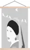 MuchoWow® Textilposter Girl With A Pearl Earring - Schwarz Produktbild-Vorschau 1