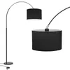 Bogenlampe Bogenleuchte Stehlampe Stoff beige Design E27 Produktbild-Vorschau 2