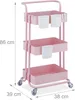 Chariot de service rose Relaxdays, 3 niveaux - une aide Voir les images du produit 4