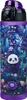 A purple water bottle with a jungle panda design. Voir les images du produit