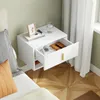 SoBuy Nachttisch FBT176-E-W mit geöffneter Schublade, dekoriert mit Buch und Glas im Schlafzimmer Produktbild-Vorschau